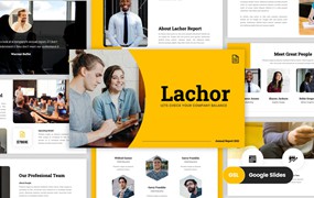 年度总结报告PPT幻灯片模板素材 Lachor – Annual Report PowerPoint Template