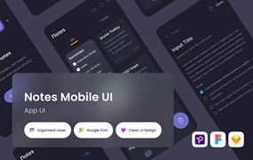 笔记移动App应用程序设计模板 Notes App UI