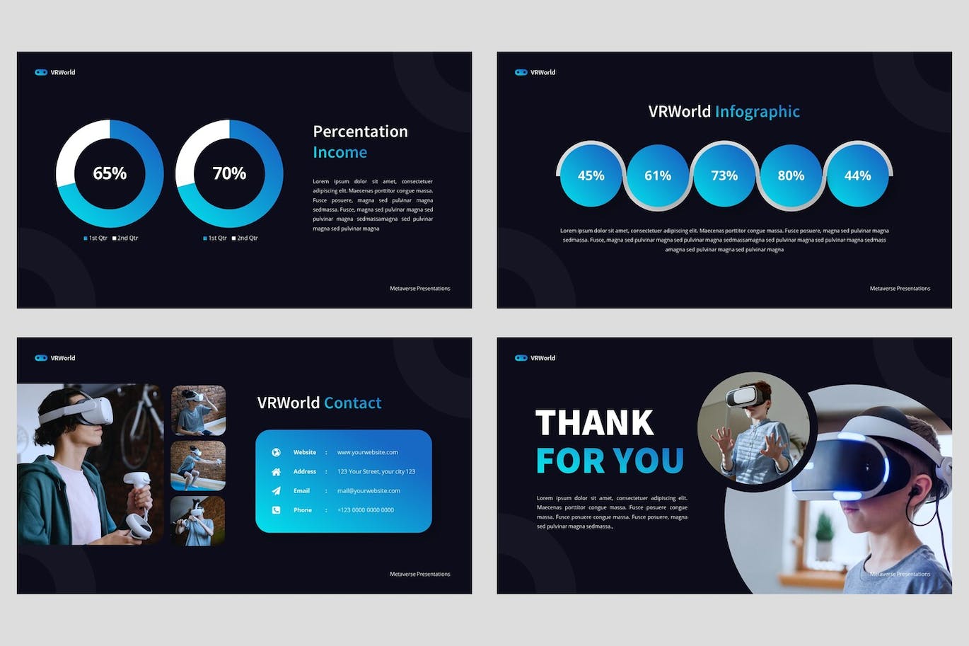 虚拟现实和元宇宙Powerpoint模板 VRWorld – Virtual Reality Powerpoint Template 幻灯图表 第4张