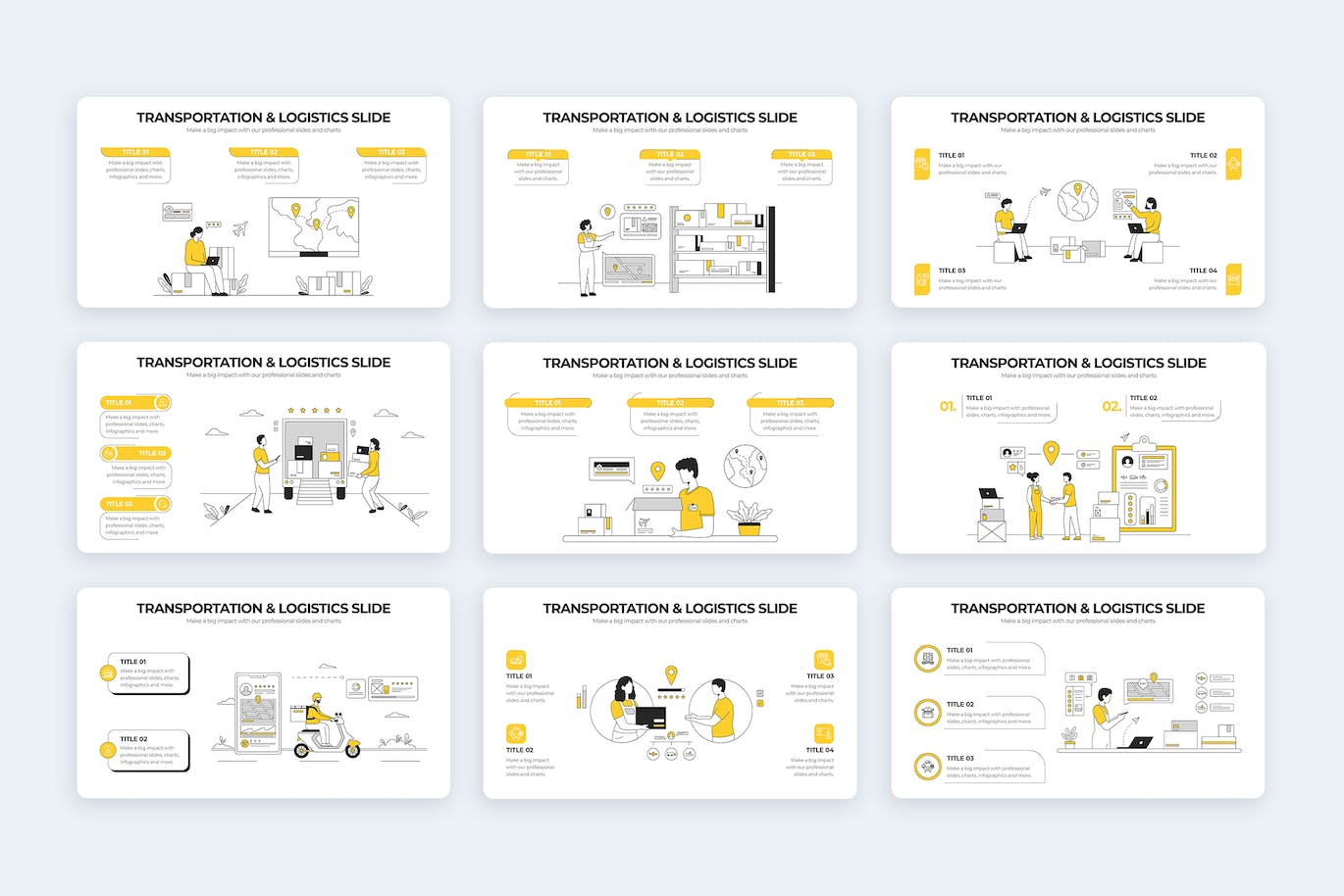 运输物流信息图表矢量模板 Transportation & Logistics Illustrator Infographic 幻灯图表 第2张