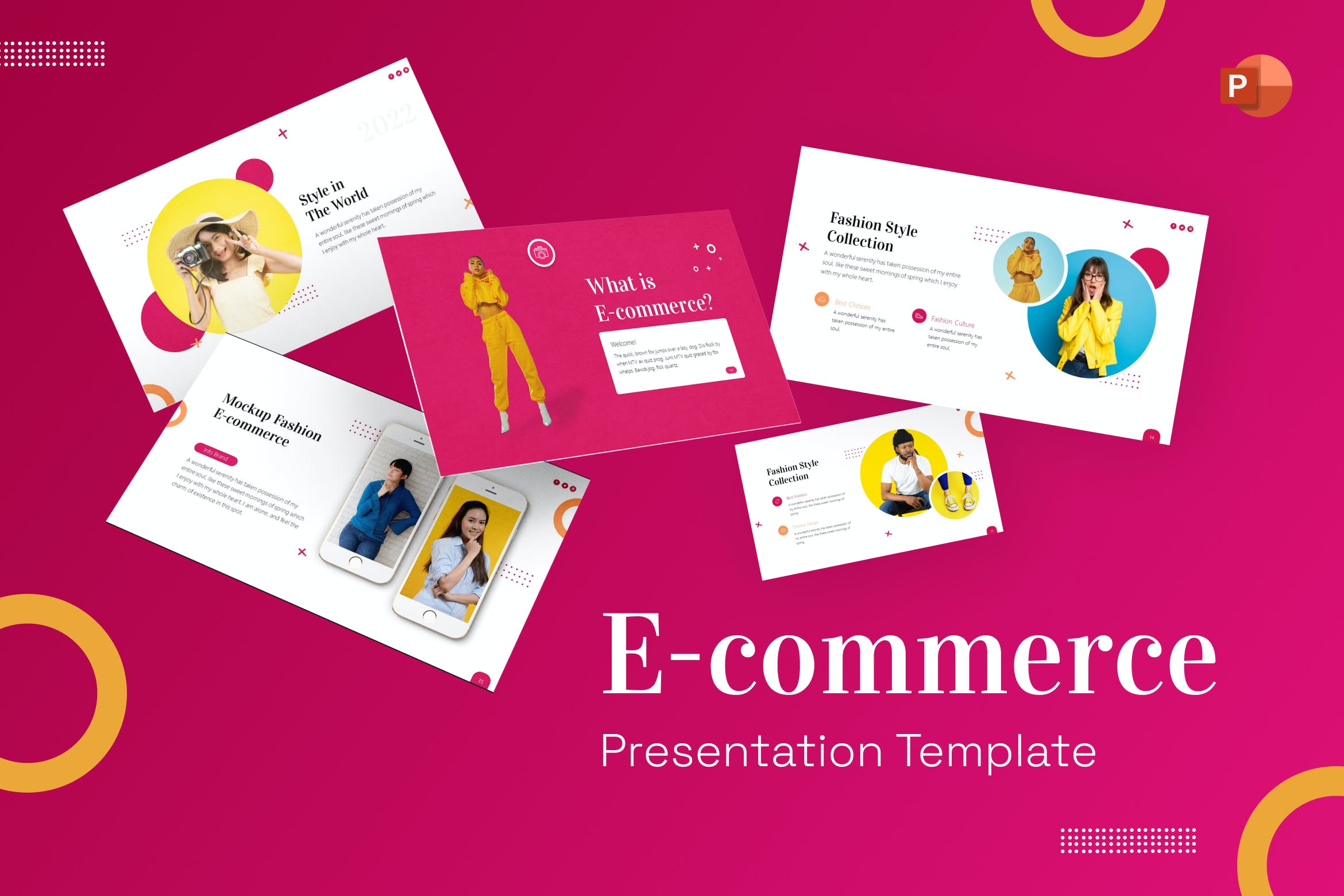 电子商务创意PPT模板下载 E-Commerce Creative PowerPoint Template 幻灯图表 第1张