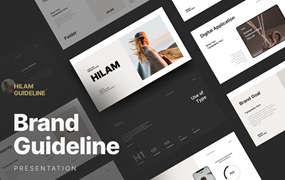 极简设计/品牌指南PPT素材 Brand Guideline PowerPoint Template