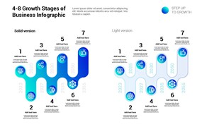 商业增长阶段信息图表元素模板 Growth Stages of Business Infographic