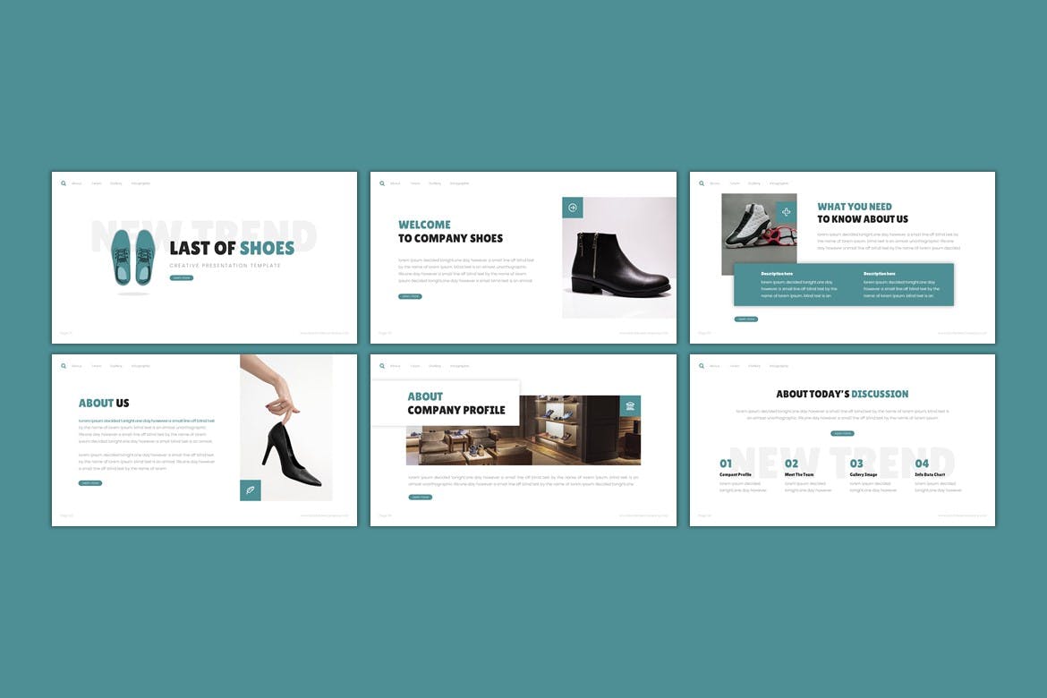 鞋店创意PowerPoint演示模板 Last Of Shoes – Creative Powerpoint Template 幻灯图表 第2张