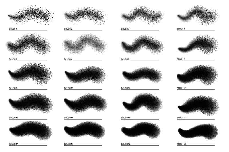20个点画艺术PS笔刷 笔刷资源 第2张
