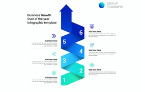 渐变色楼梯信息图表设计模板 Stair Infographic