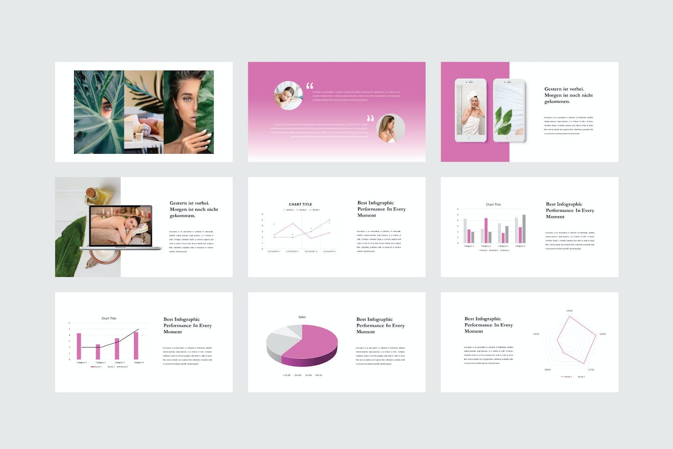 美容护理业务PPT素材 Beauty Care – PowerPoint Template 幻灯图表 第7张