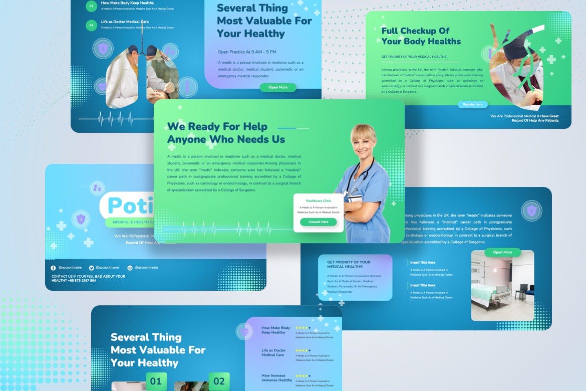 医疗保健PPT演示幻灯片模板 Potions – Medical & Healthcare Powerpoint Template 幻灯图表 第3张