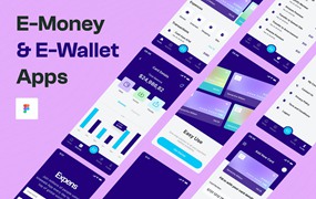 电子钱包和金融App应用程序UI套件 E-Wallet and Finance App UI Kit