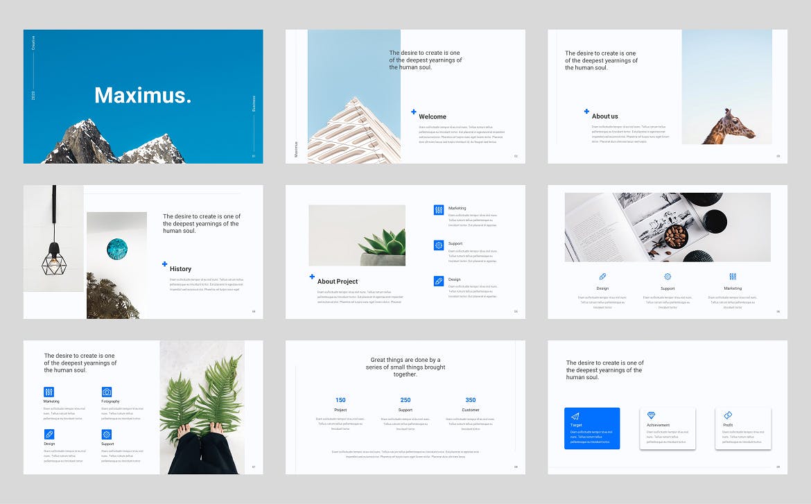 企业职位介绍PPT幻灯片设计模板 Maximus – Creative Bussines Powerpoint Template 幻灯图表 第6张