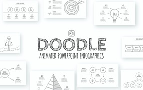 涂鸦动画图表幻灯片演示PPT模板 Doodle Animated PowerPoint Infographics