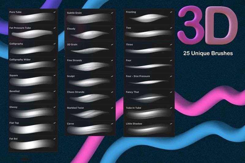 3D立体字效果Procreate笔刷 笔刷资源 第4张