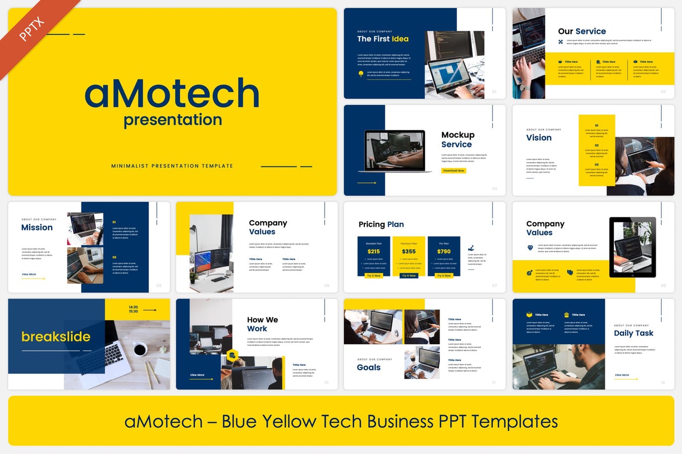 业务简介PPT演示文稿 aMotech – Business Profile Powerpoint 幻灯图表 第1张