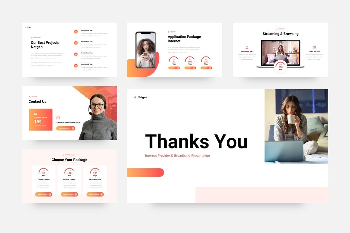 互联网提供商和电信PPT创意模板 Netgen – Internet Provider & Telecom PowerPoint 幻灯图表 第5张