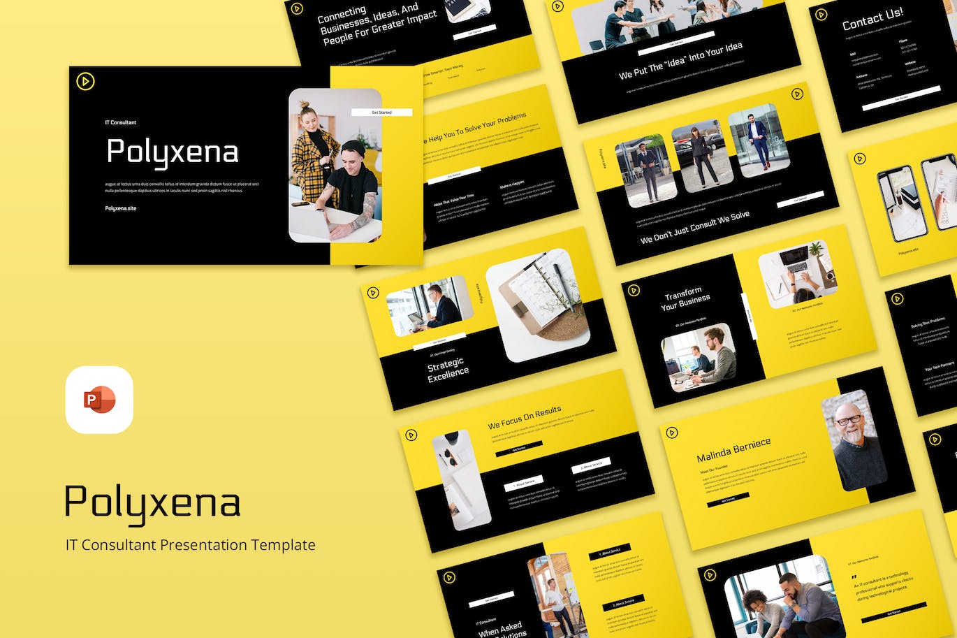 IT顾问解决方案PPT素材 Polyxena – IT Consultant Powerpoint Template 幻灯图表 第1张