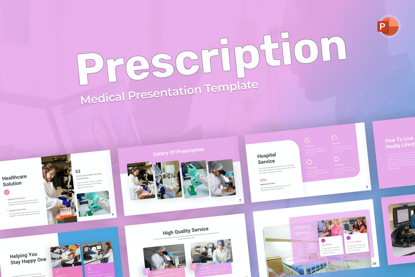 医学图表演示PPT模板 Prescription Medical PowerPoint Template 幻灯图表 第1张