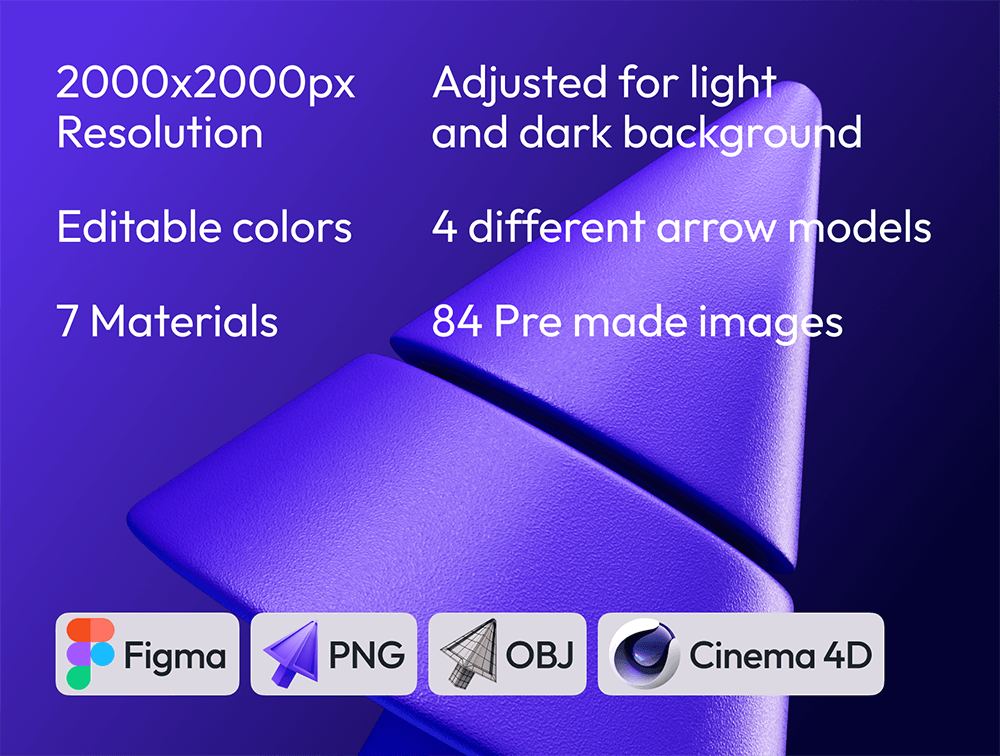 用于设计项目的3D箭头设计素材 图标素材 第6张