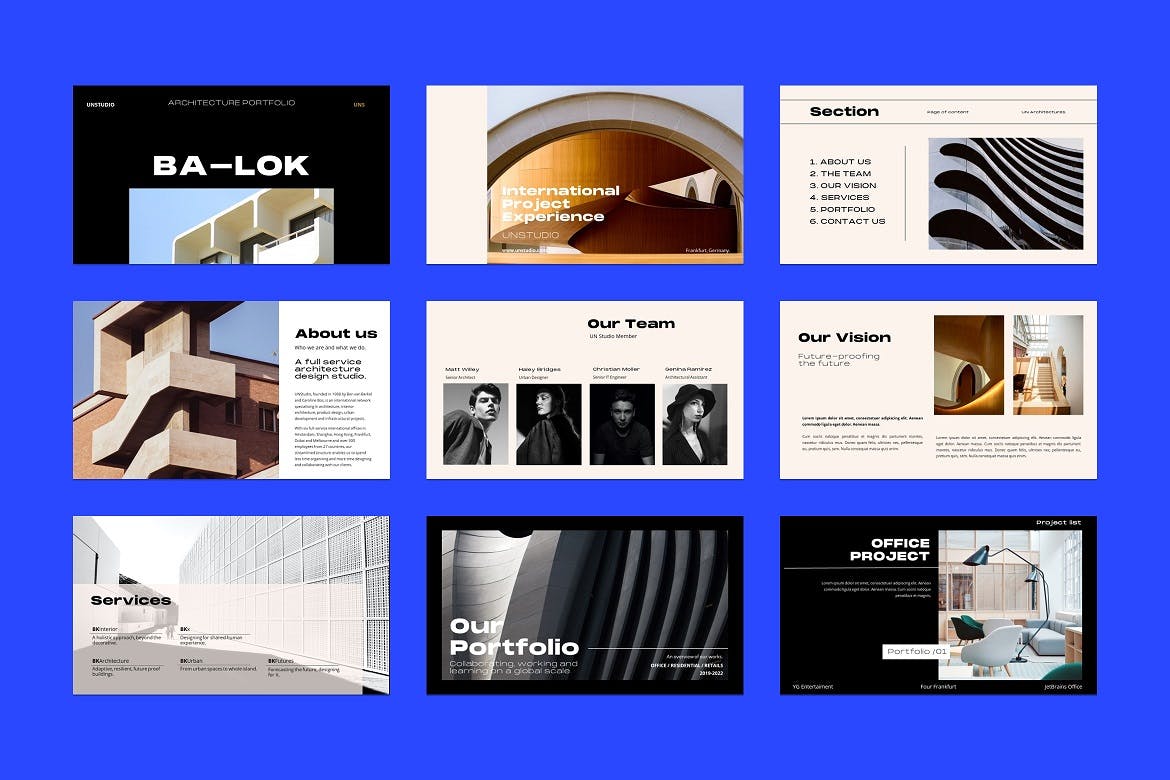 建筑体系结构Powerpoint模板 Balok – Architecture PowerPoint Template 幻灯图表 第2张