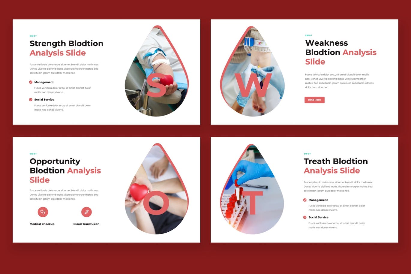 献血活动PPT幻灯片模板下载 BLODTION – Blood Donation Powerpoint Template 幻灯图表 第3张