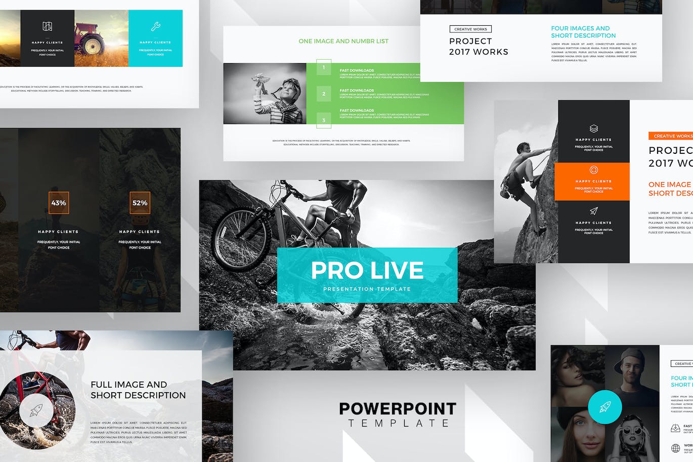 登山运动推广PPT设计模板 ProLive PowerPoint Template 幻灯图表 第1张