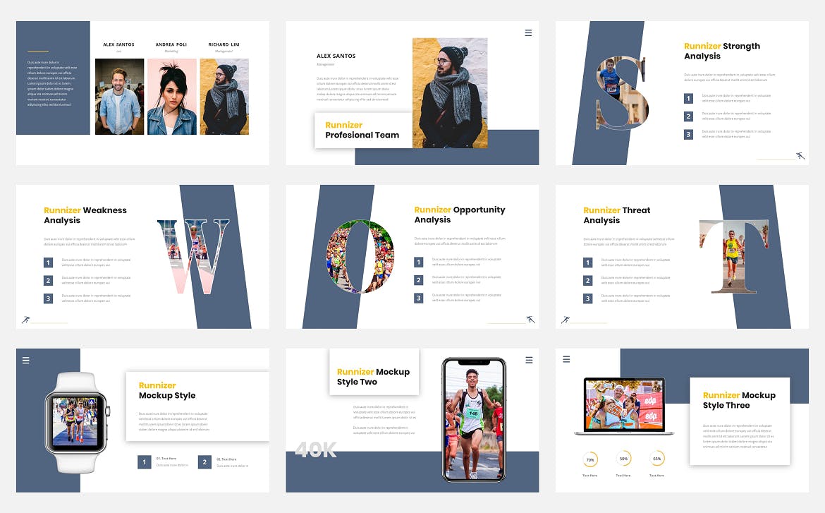 跑步活动PowerPoint演示文稿模板 Runnizer – Running Event Powerpoint Template 幻灯图表 第3张