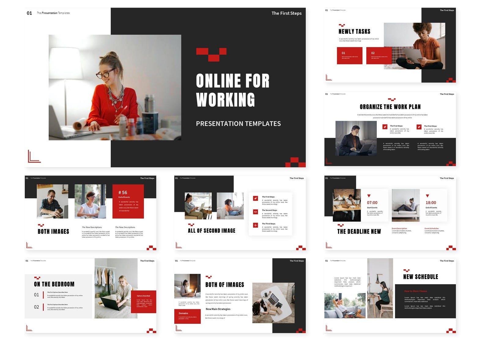 在线工作/办公PowerPoint演示文稿模板 Online for Working | Powerpoint Template 幻灯图表 第2张