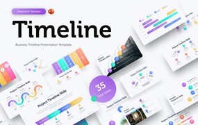 业务时间轴图表PPT模板 Business Timeline PowerPoint Template