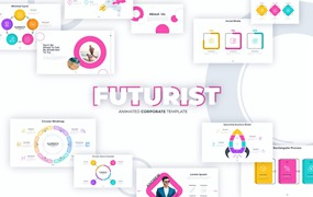 数据图表动画演示PPT模板 Futurist For Powerpoint