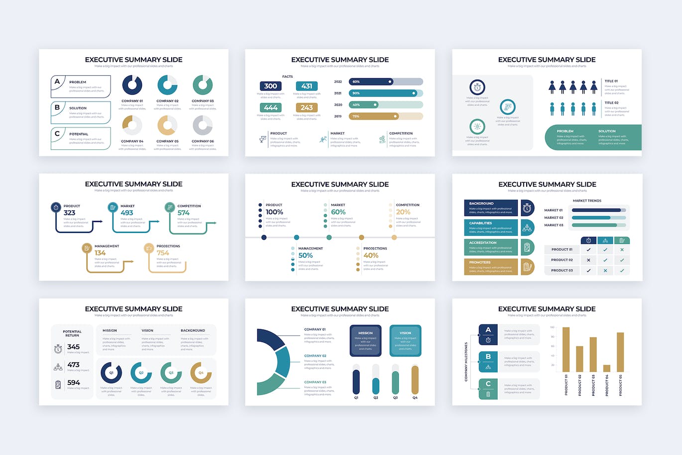 项目简介摘要信息图表设计AI矢量模板 Business Executive Summary Illustrator Infographic 幻灯图表 第3张