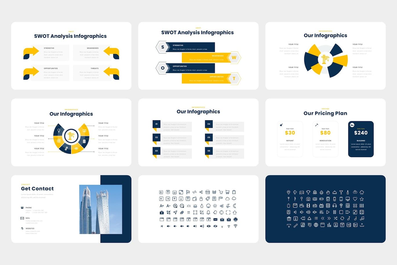 建筑项目方案PPT模板 Crane – Construction PowerPoint Template 幻灯图表 第3张