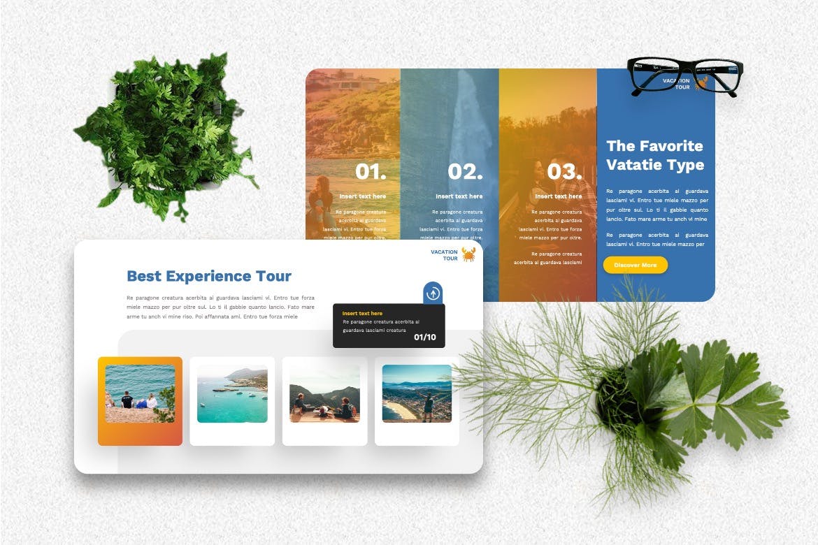 度假假期PPT幻灯片模板素材 Vatatie – Vacation Powerpoint Template 幻灯图表 第7张