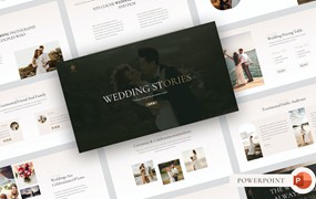 婚礼故事PPT幻灯片模板素材 Wedding Stories Powerpoint Template