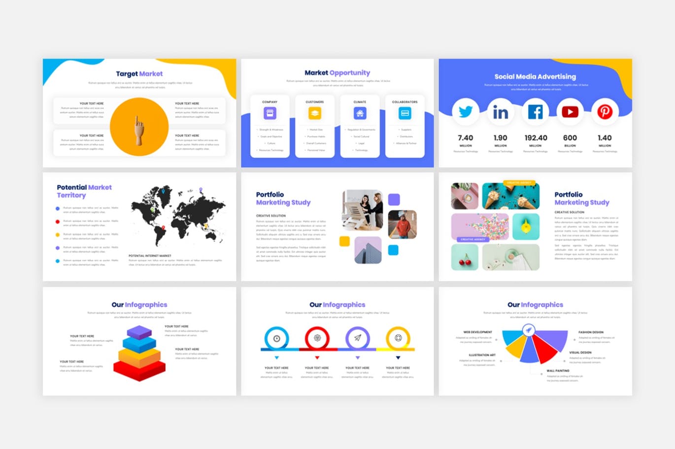 创意数字机构PPT素材 Creative Digital Agency PowerPoint Template 幻灯图表 第3张