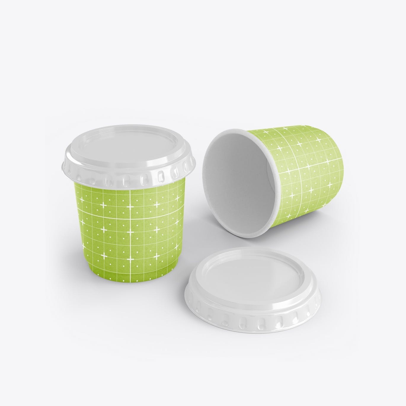 盖子纸咖啡杯品牌包装设计样机套装 Set Paper Coffee Cup With Sleeve Mockup 样机素材 第7张