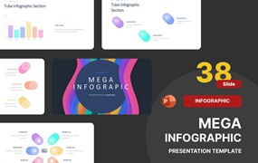 几何物体形状信息图表Powerpoint幻灯片模板 Tube & Curve Infographic PowerPoint Template