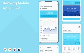 电子银行应用程序App界面设计UI套件 Banking Mobile App UI Kit