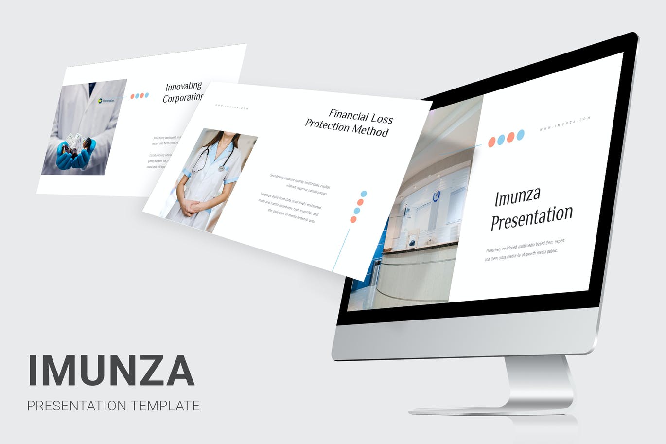 健康保险业务Powerpoint模板 Imunza – Health Insurance Powerpoint Template 幻灯图表 第1张