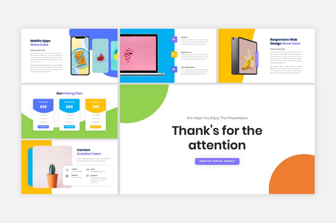 创意数字机构PPT素材 Creative Digital Agency PowerPoint Template 幻灯图表 第4张