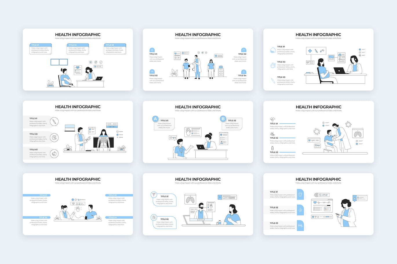 医疗健康信息图表矢量模板 Medical Health Illustrator Infographics 幻灯图表 第3张