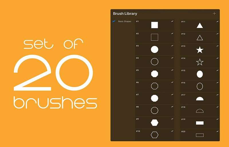20个几何图形Procreate笔刷 笔刷资源 第1张