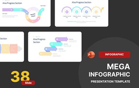 进度&思维导图演示文稿PPT模板 Alva Progress & Mind Maps PowerPoint Template