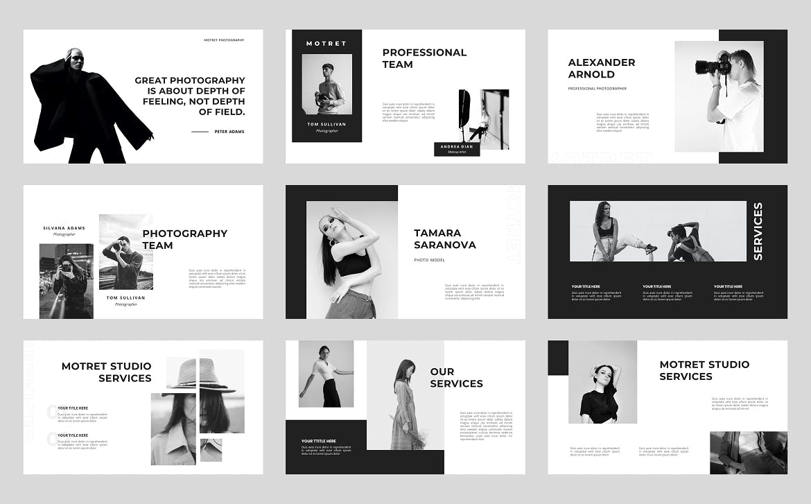 摄影工作室PPT演示文稿 Motret – Photography Studio Powerpoint Template 幻灯图表 第3张