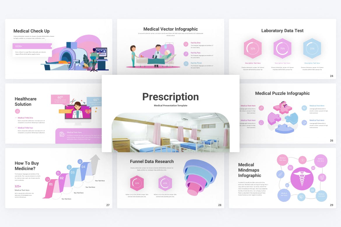 医学图表演示PPT模板 Prescription Medical PowerPoint Template 幻灯图表 第2张