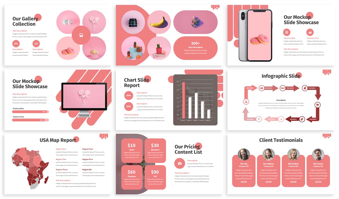 粉色女性时尚Powerpoint模板 Qually – Fashion Powerpoint Template 幻灯图表 第4张