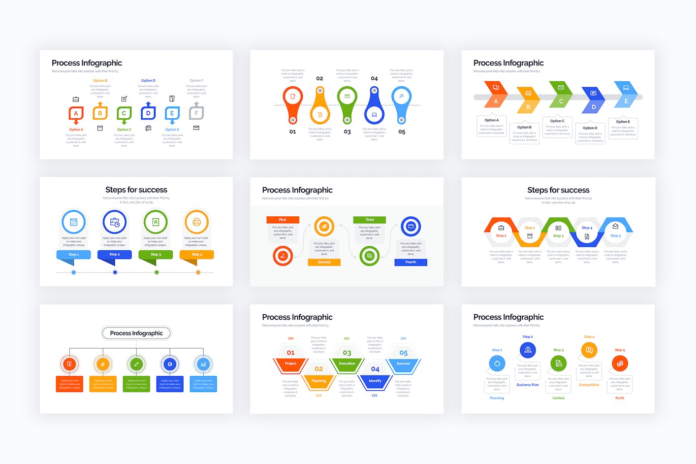 工作流程信息图表设计AI矢量模板 Business Process Illustrator Infographics 幻灯图表 第2张