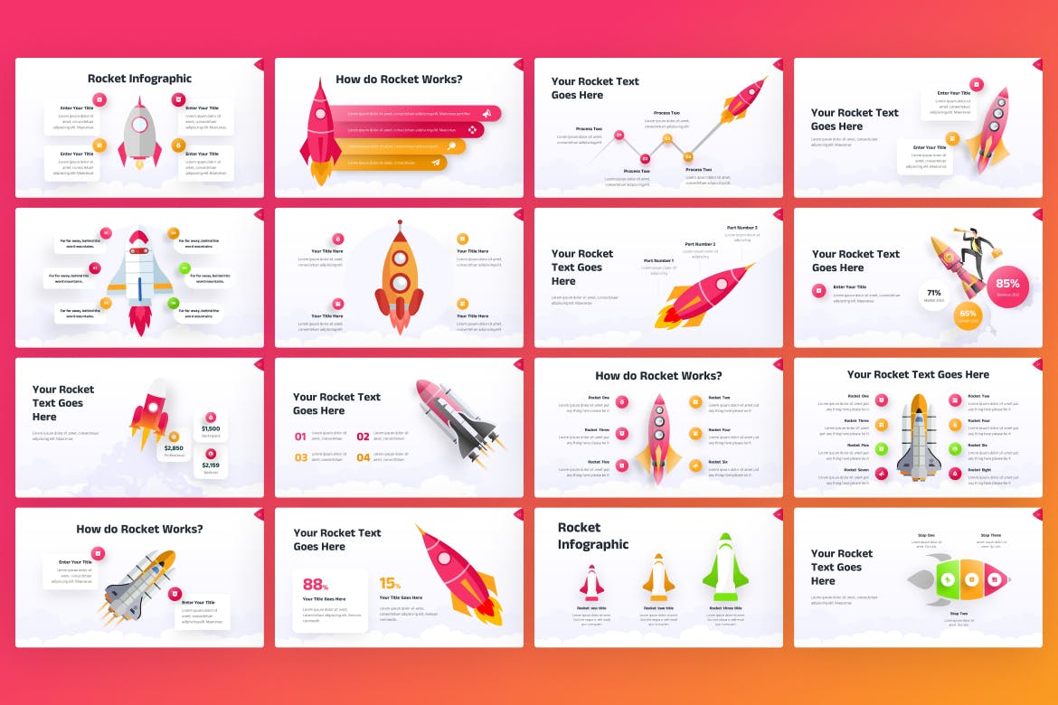 火箭信息图表PPT创意模板 Rocket Infographic Creative PowerPoint Template 幻灯图表 第4张