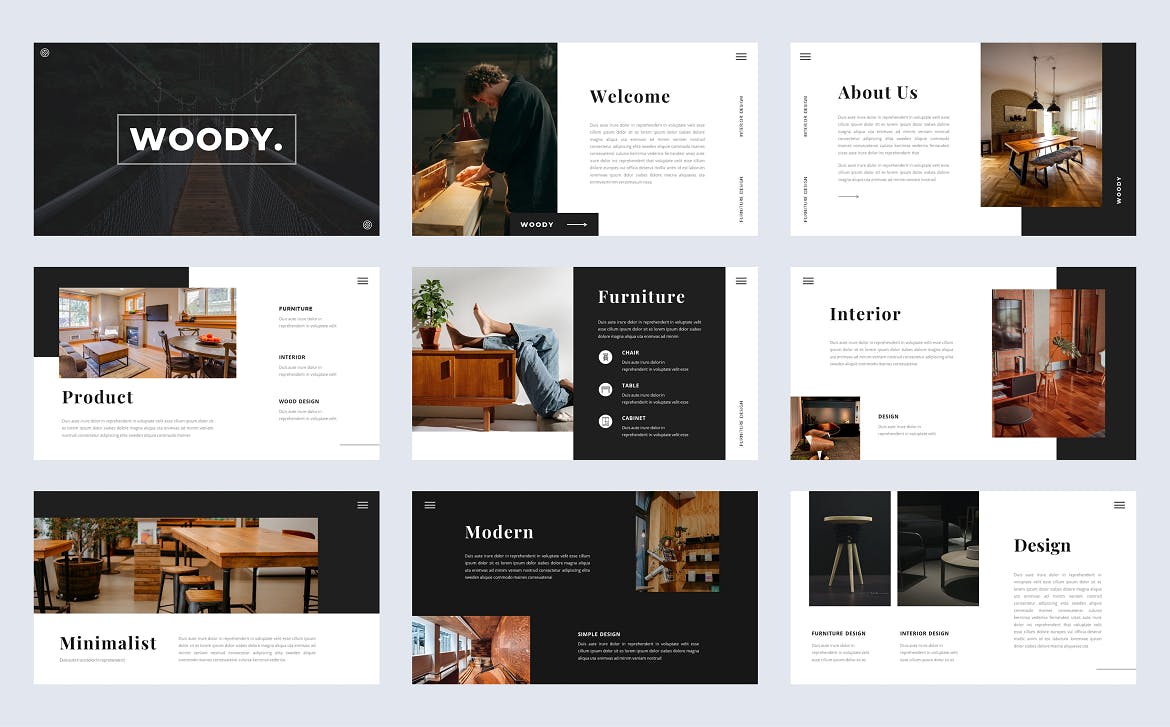 木材家具Powerpoint幻灯片模板 WOODY – Wood PowerPoint Presentation Template 幻灯图表 第2张