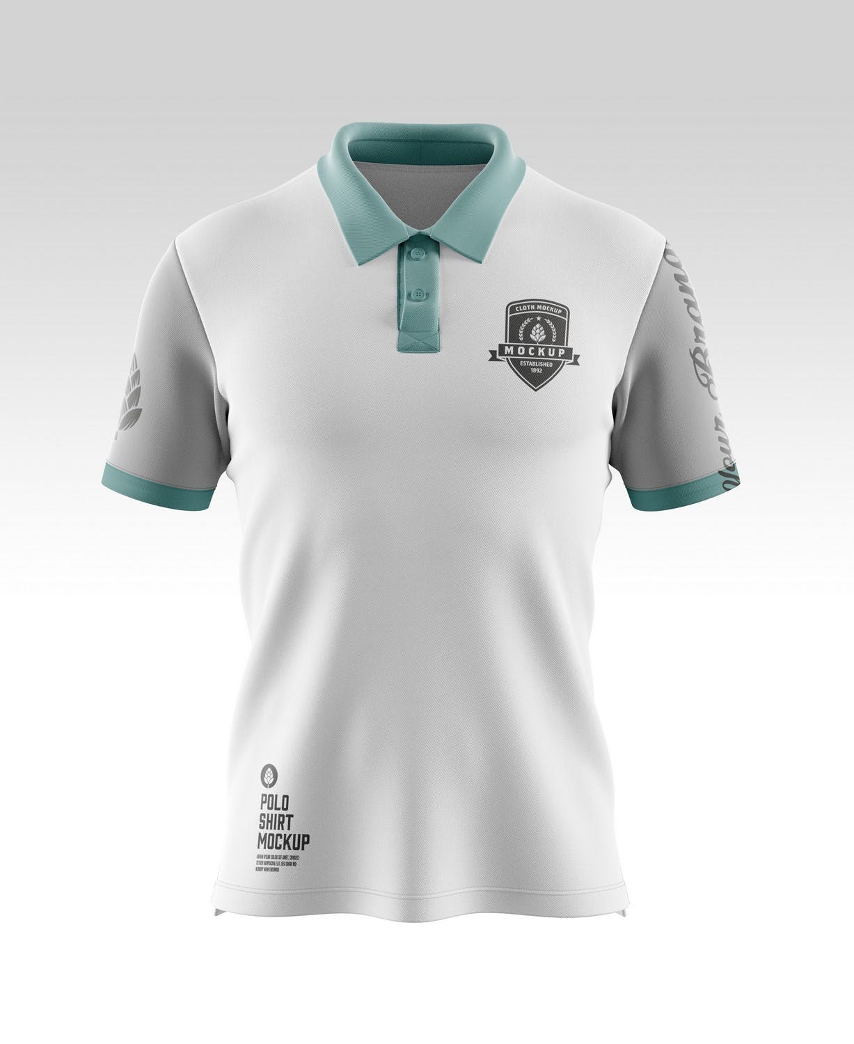 经典男式短袖Polo衫设计样机模板 Classic Men’s Short Sleeve Polo Shirt Mockup 样机素材 第10张