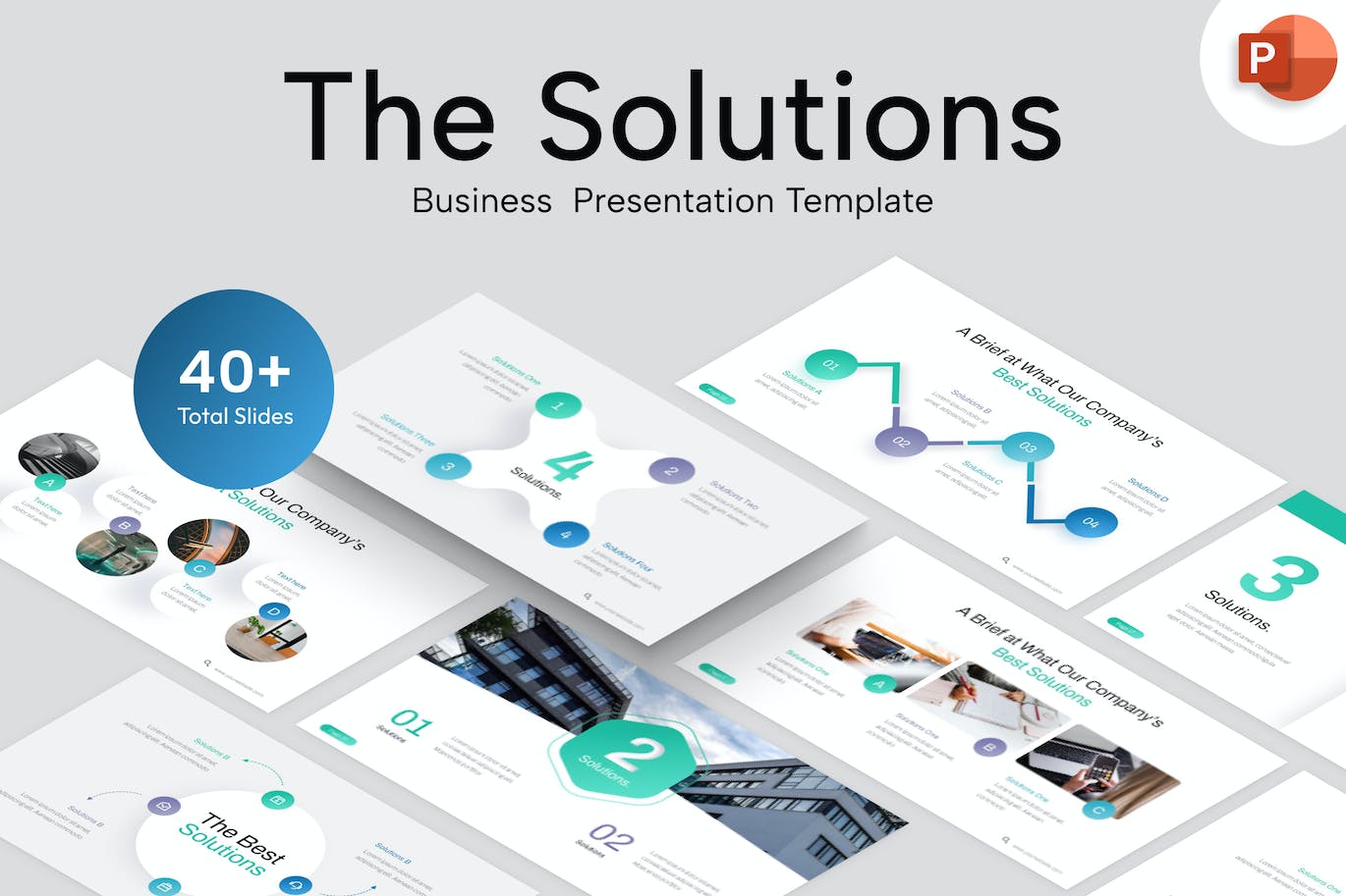 解决方案信息图表PPT幻灯片模板素材 The Solutions Infographic PowerPoint Template 幻灯图表 第1张