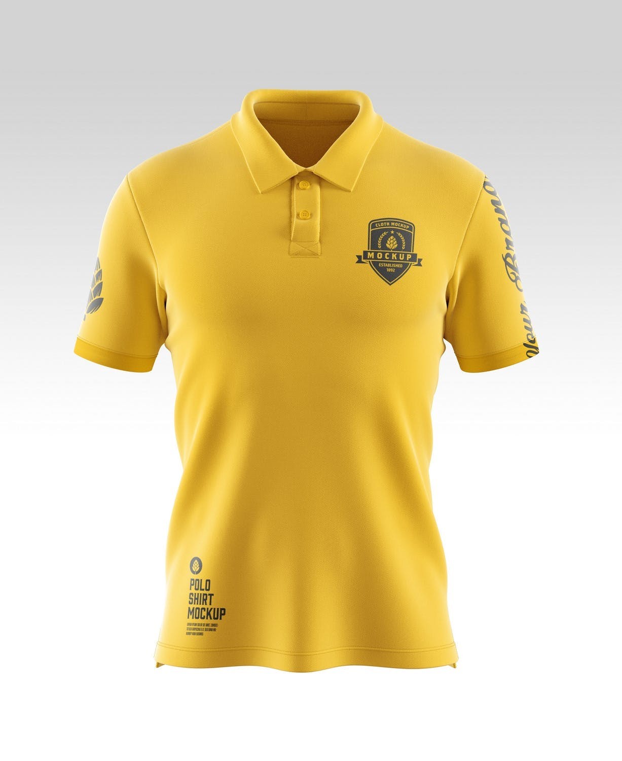 经典男式短袖Polo衫设计样机模板 Classic Men’s Short Sleeve Polo Shirt Mockup 样机素材 第13张